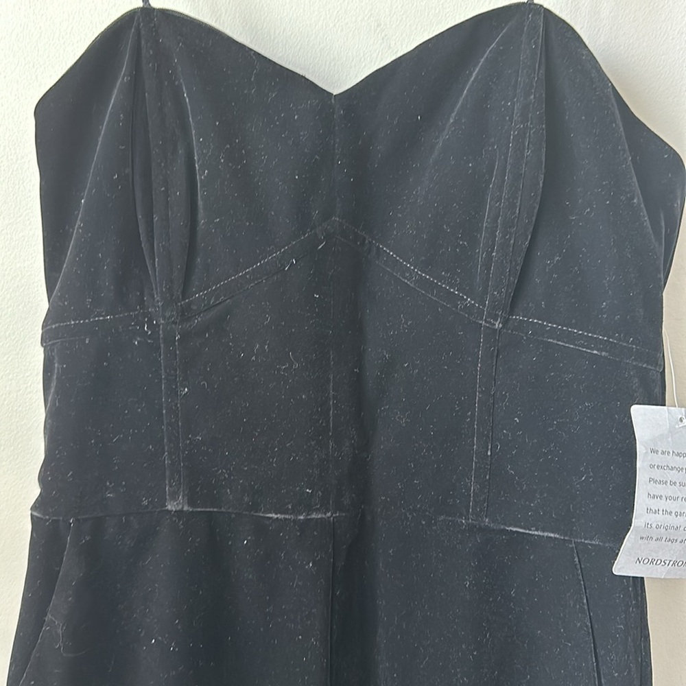 NWT Adelyn Rae BLACK Hayden Strapless Velvet Evening Cocktail Jumpsuit Small - Picture 4 of 9